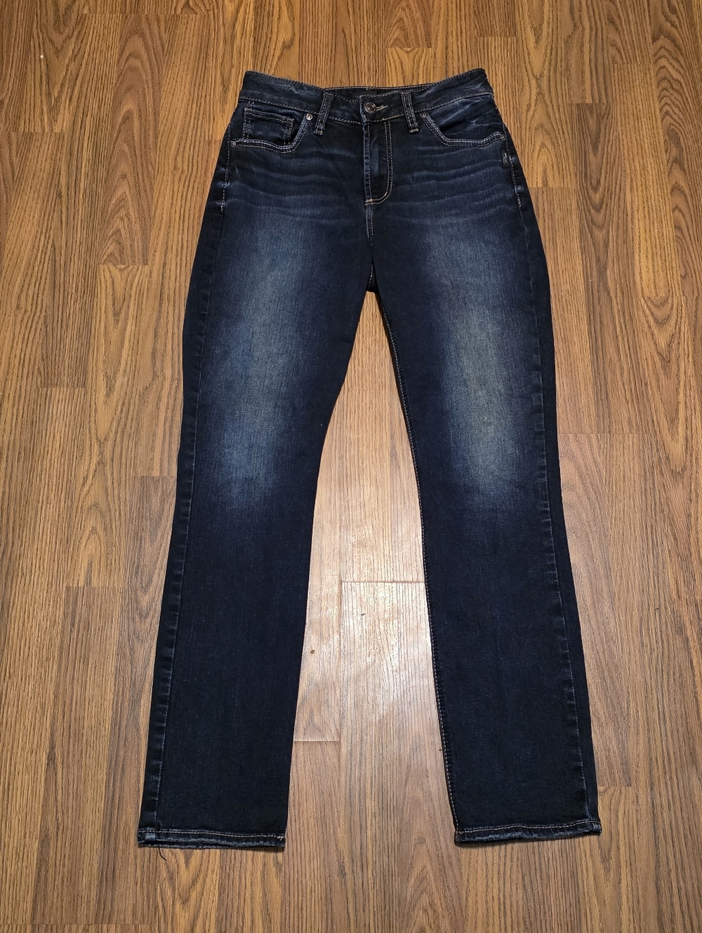Silver Jeans Co Avery Women’s Straight Leg Dark Wash Jeans W28 L31 Mid Rise D48